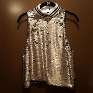 BRAND NEW k/lab mockneck sequin tank